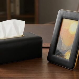 PU Leather Tissue Box Cover &  Photo Frame Combo